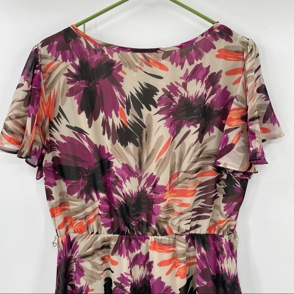 Elle Purple & Tan Floral Dress - Picture 11 of 15